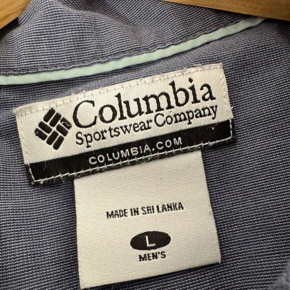 Columbia Grey Button Up Shirt Solid Print Mens Size Large Outdoors - Picture 7 of 11